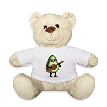 Funny Avocado Guitar Design - Teddy Bear - white - Front