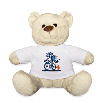 Raton laveur sur vélo de course pour les cyclistes sportifs - Nounours - blanc - Devant