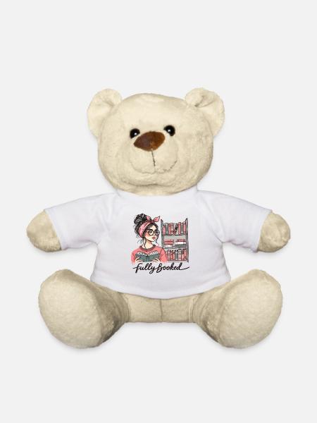 Retro Buch Girl Design für Vielleser - Teddy - Weiß