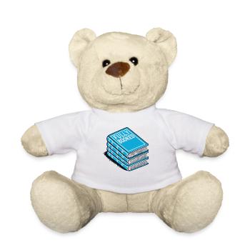 Bookworm Book Lover Funnier - Teddy Bear - white - Front