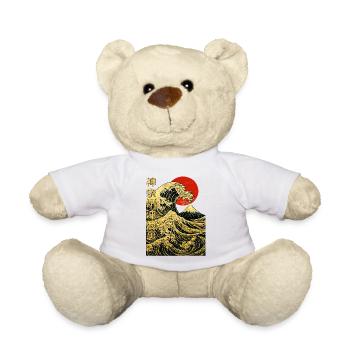 Goldene Große Welle Kanagawa - Hokusai Japanische - Teddy - Weiß - Vorne