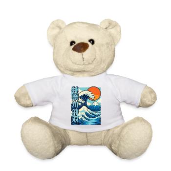 Große Welle Kanagawa Comic Stil - Teddy - Weiß - Vorne
