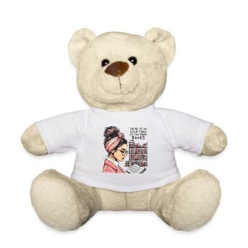 L’amateur de livres rencontre le look rétro d’une fille de livre - Nounours - blanc - Devant