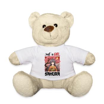 Just a Girl Who Loves Sakura - Teddy - Weiß - Vorne