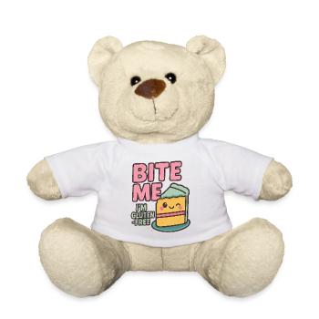 Beiß mich, ich bin glutenfrei - Teddy - Weiß - Vorne