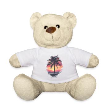 Palm Tree Sunset Summer - Teddy Bear - white - Front
