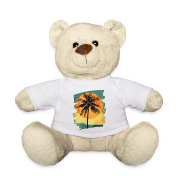 palmier coucher de soleil soleil d’été - Nounours - blanc - Devant