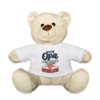 Ich bin Opa mich schockt nur noch ein Defi - Teddy - Weiß - Vorne