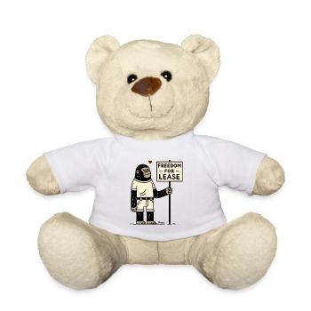 Liberté à louer – Singe avec bouclier - Nounours - blanc - Devant