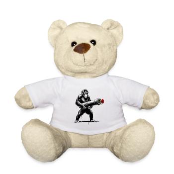 Peace Not War - Affe mit Rose Kanone - Teddy - Weiß - Vorne