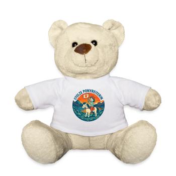 Fier poney cavalier cheval motif - Nounours - blanc - Devant