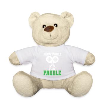 Des gens heureux qui jouent au paddle - Nounours - blanc - Devant