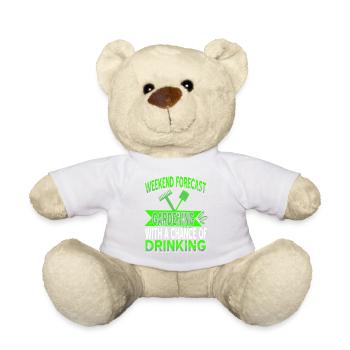 Prévisions du week-end Jardinage Boire Humour - Nounours - blanc - Devant