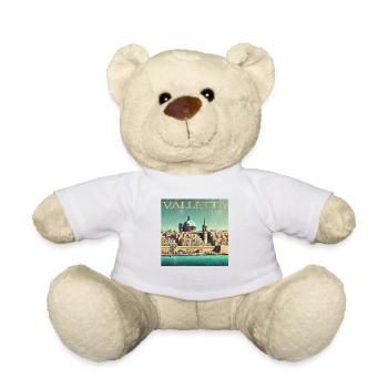 Retro Malta Valletta Hafenstadt Sonnenstrahlen - Teddy - Weiß - Vorne