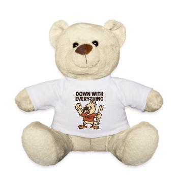 Down with Everything: Anarcho-Rage Bird - Teddy Bear - white - Front