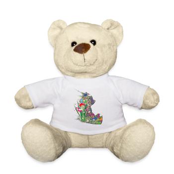 Ours, Été, Abstrait, Papillon - Nounours - blanc - Devant