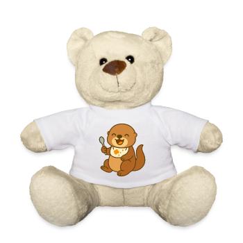 Sea Otter Snack Time - Teddy Bear - white - Front