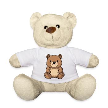 petit ours mignon - Nounours - blanc - Devant