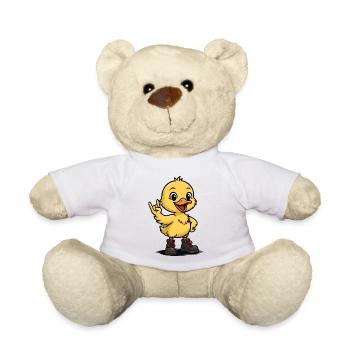 Bébé canard à bascule avec des bottes - Nounours - blanc - Devant
