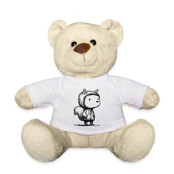 Croquis de dessin animé d’écureuil kawaii - Mignon - Nounours - blanc - Devant