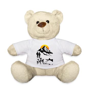 Adventure Vintage Drawing | Hiking and Trekking - Teddy Bear - white - Front