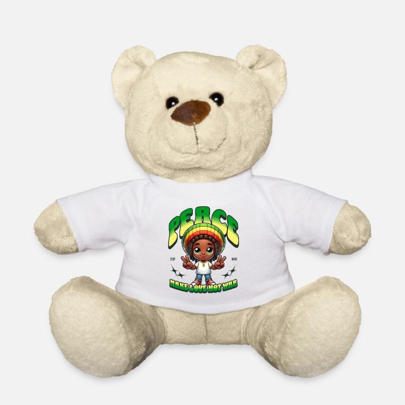Regenbogenfrieden Cartoon - Teddy - Weiß