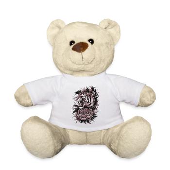 Wilder Tiger & Blume Shirt - Teddy - Weiß - Vorne
