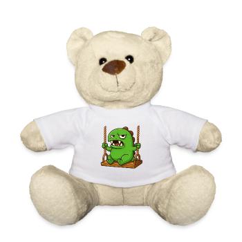 Dino T-Rex Swing Fun Drôle Fantaisiste - Nounours - blanc - Devant