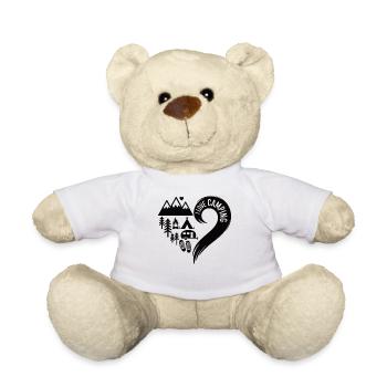 Motifs cœur de camping - I Love Camping Shirt - Nounours - blanc - Devant