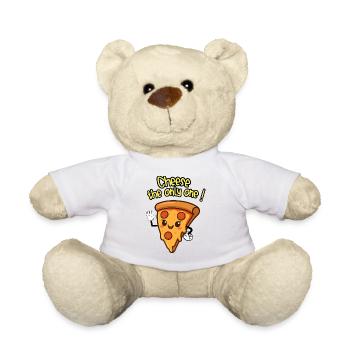 CHEESE THE ONLY ONE ! - Humour Pizza kawaii - Nounours - blanc - Devant
