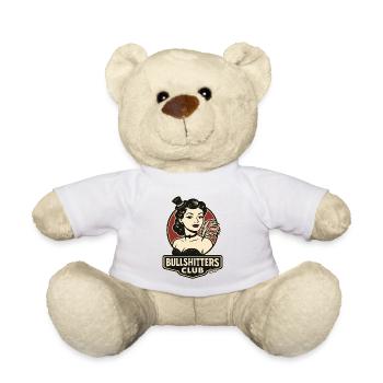 Dame rétro avec plume et chapeau haut de forme - Nounours - blanc - Devant