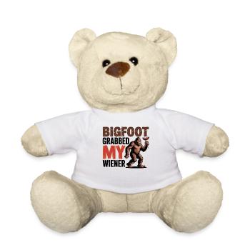 Bigfoot Got My Sausage - Teddy Bear - white - Front