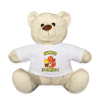 Summer is coming ! - Humour barbecue - cute dragon - Nounours - blanc - Devant