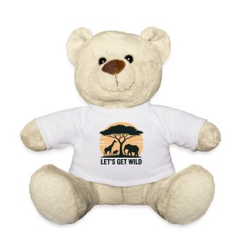 Safari Shirt – Let’s Get Wild mit Elefant und Co. - Teddy - Weiß - Vorne