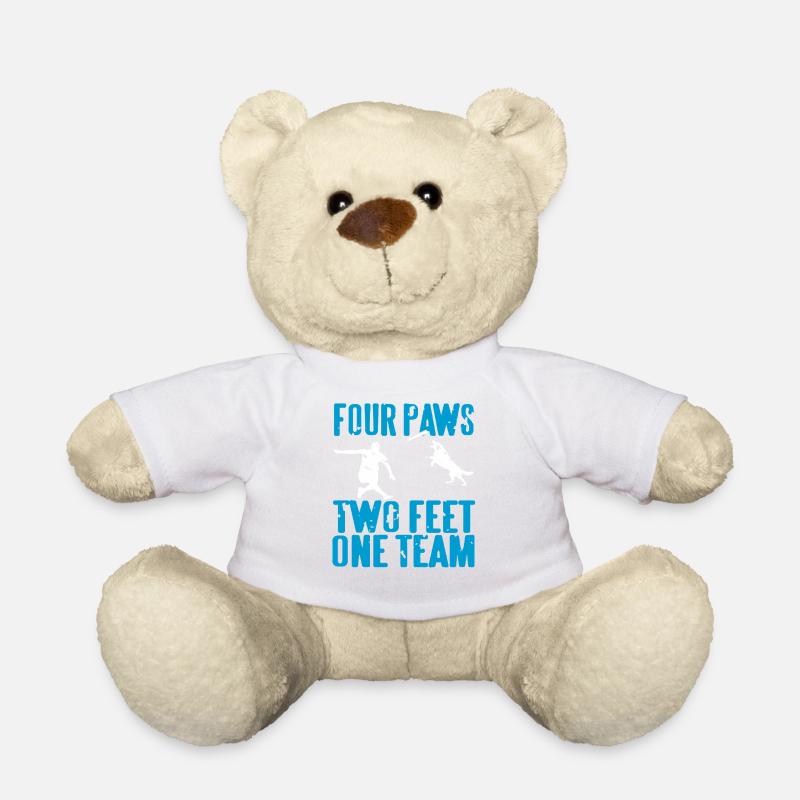Four Paws Two Feet One Team Dog Sport Bond Unity - Teddy Bear - white