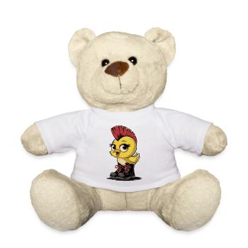 Punk Chick with Boots – Rebellious & Cute - Teddy Bear - white - Front