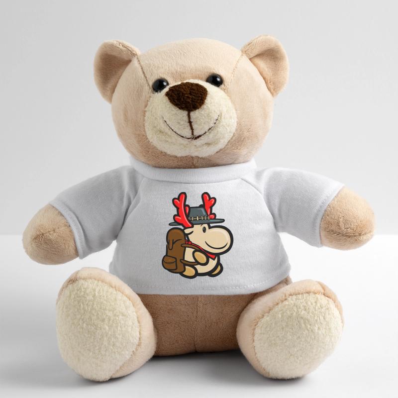 Reindeer Elmondo with backpack as a backpacker Teddy Bear