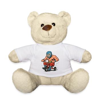 Wrestler mit Maske auf Dreirad - Teddy - Weiß - Vorne