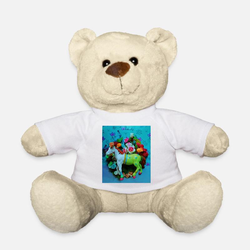 Buntes Karnevalspferd - Teddy - Weiß