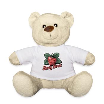 Berry Sweet – Sweet Strawberry Shirt - Teddy Bear - white - Front