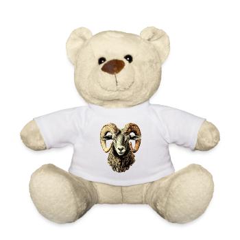 Widder Mufflon Aries Wilde Schafe Männliches Schaf - Teddy - Weiß - Vorne