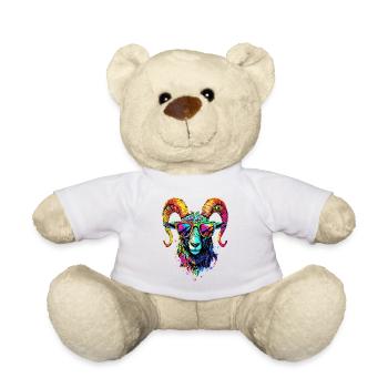 Widder Mufflon Aries Wilde Schafe Männliches Schaf - Teddy - Weiß - Vorne