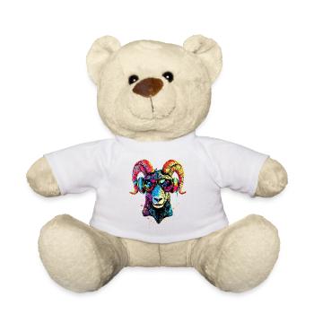 Widder Mufflon Aries Wilde Schafe Männliches Schaf - Teddy - Weiß - Vorne