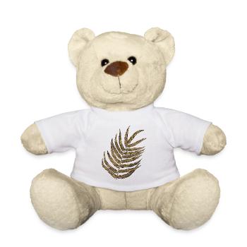 Elegant Golden Plant Illustration - Teddy Bear - white - Front