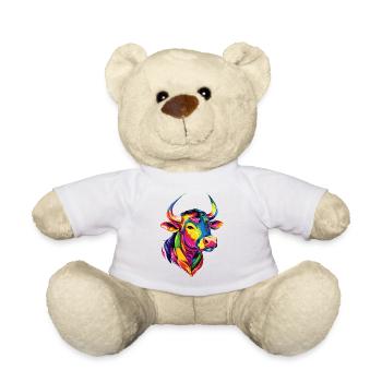 Stier Bulle Ochse Rind Bauernhof Kuh Taurus Bullen - Teddy - Weiß - Vorne