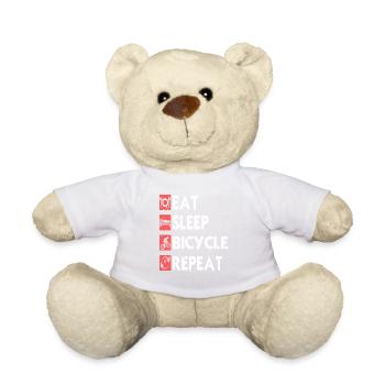 Eat Sleep Pedal Repeat Bicycle Lifestyle - Teddy - Weiß - Vorne