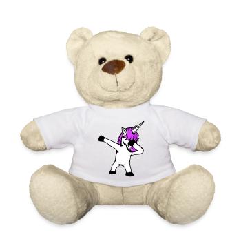 Licorne Dabbing Dab Danse Soirée Pose Geste Drôle - Nounours - blanc - Devant