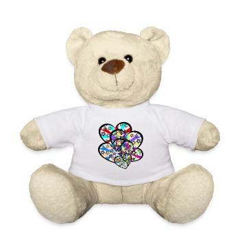 Retro Herzen Herz 60er Vintage Sterne - Teddy - Weiß - Vorne