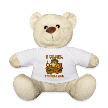 Müder Frosch im Bademantel - Teddy - Weiß - Vorne