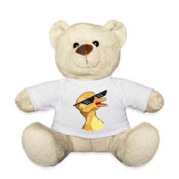 Humorvolle Ente mit Sonnenbrille und Pixel Shades - Teddy - Weiß - Vorne